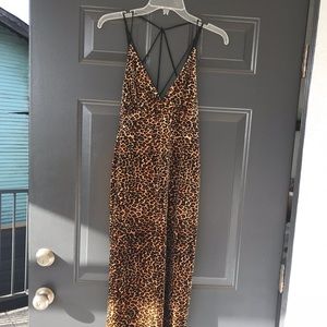 Urban Outfitters Velvet Cheetah Print Long Dress